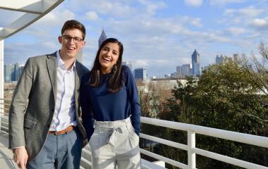 Haigh Angell (SGA Executive Vice President-elect) and Pooja Juvekar (SGA President-elect)