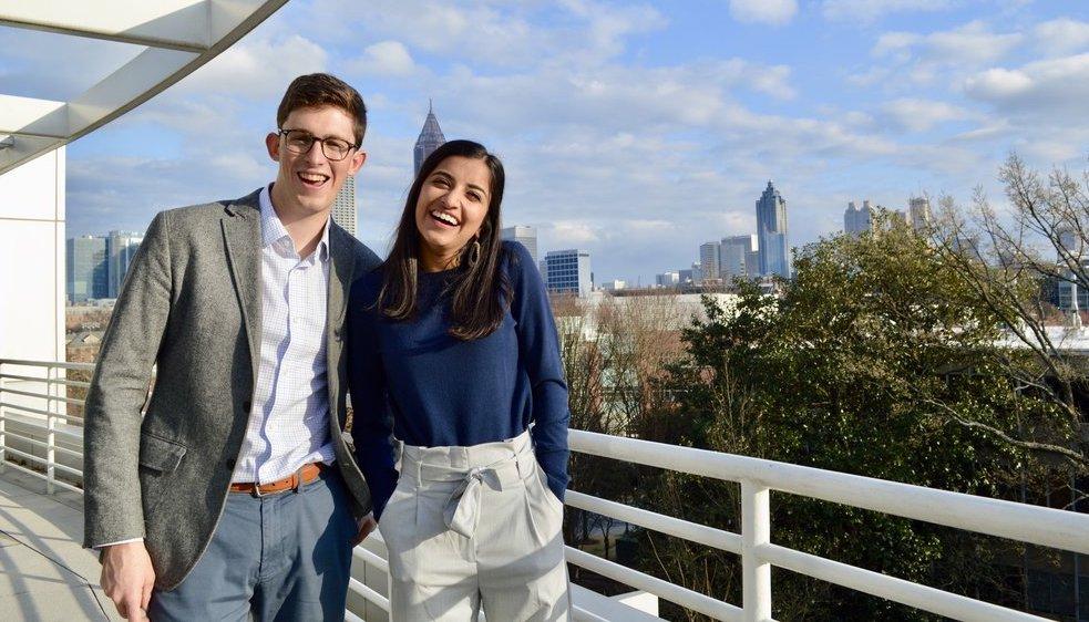 Haigh Angell (SGA Executive Vice President-elect) and Pooja Juvekar (SGA President-elect)