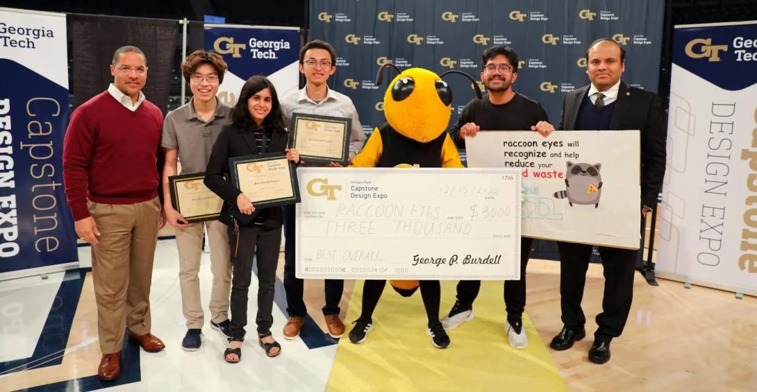 Members of the Capstone Expo winning “Raccoon Eyes” team (left to right): Lazuardi Rinaldi, Bruce Tan, Nathan Koh, Ivan Zou, Abhipsa Ujwal, and Phuc Truong